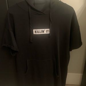 Black Short sleeve hoodie